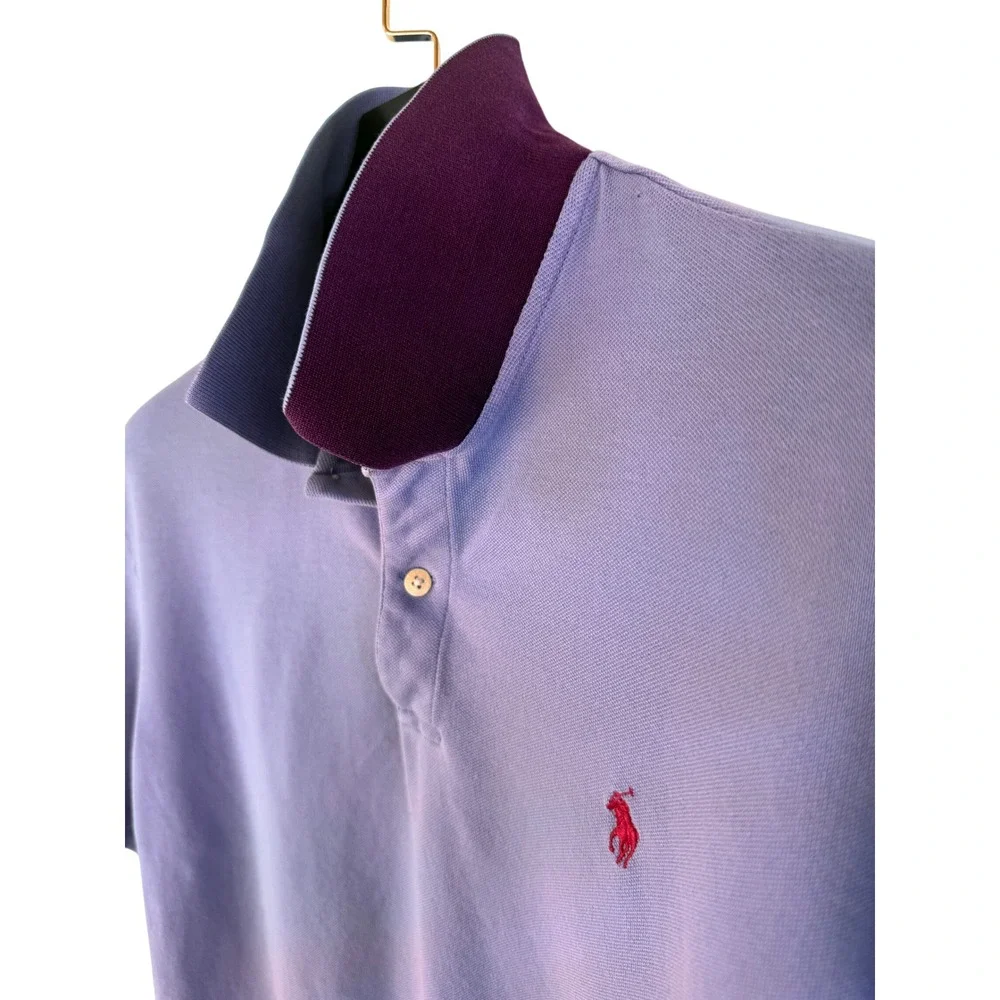 Polo Golf Ralph Lauren Mens L Purple Pro Fit Pima Cotton Short Sleeve Polo Shirt - Picture 2 of 7